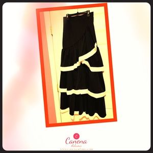 Gorgeous long Black & White Ruffled Skirt.